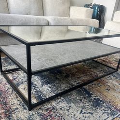 Glass Coffee Table With Shelf 