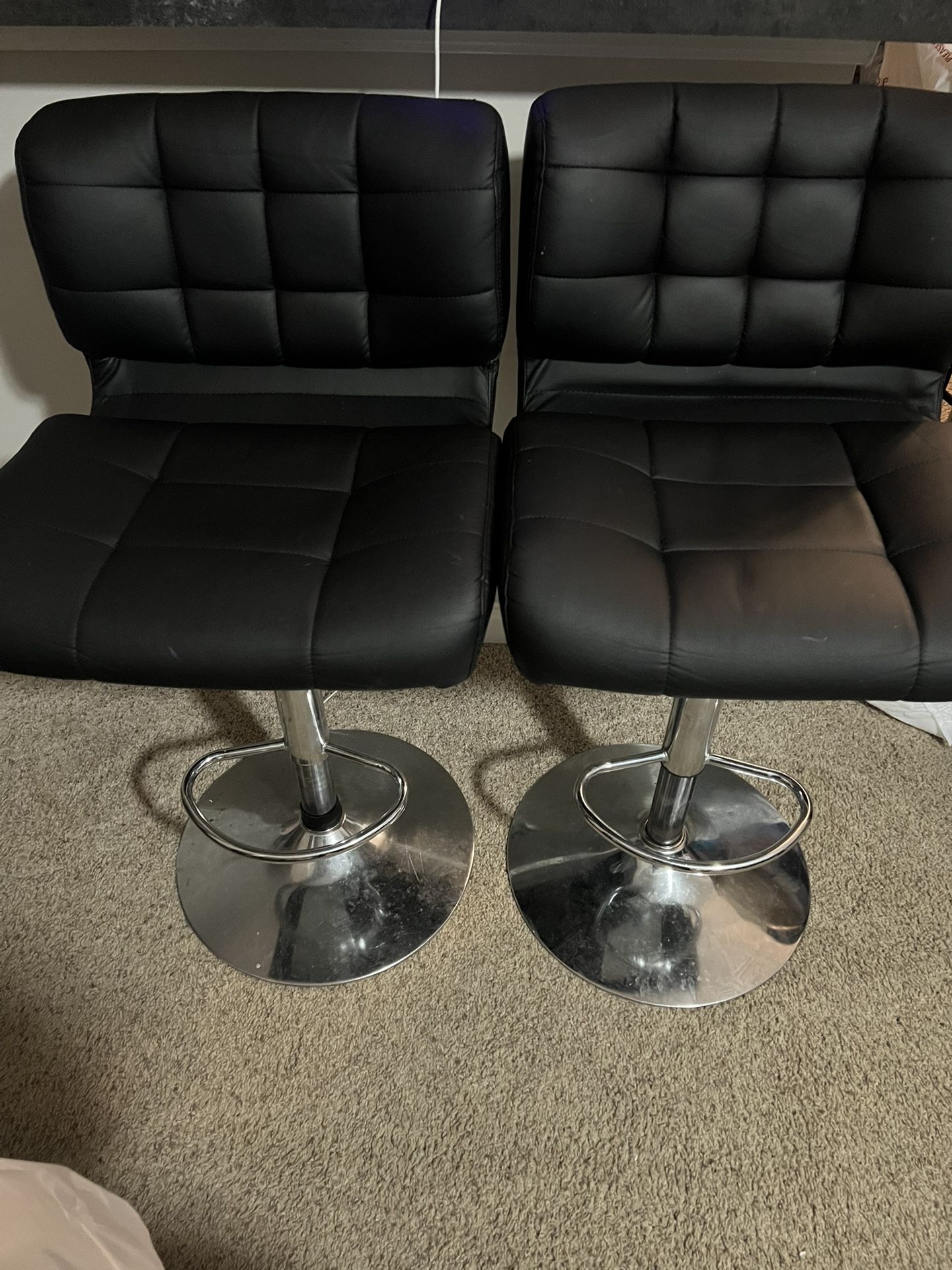 Black Leather bar Stools 