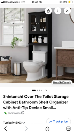 Over the toilet shelf