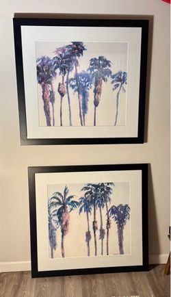 Pair- Framed Palm Tree Watercolor Art Print