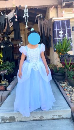 Girls Cinderella Costumes Halloween Princess Dress Up Fancy Birthday Party Ball Gown (10-12 years)