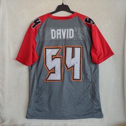 LAVONTE DAVID #54 TAMPA BAY BUCCANEERS AUTOGRAPHED NFL FOOTBALL JERSEY WITH JSA STICKER