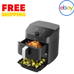 Midea 11-Quart Dual Basket Air Fryer Oven – Large Capacity, DualZone Cooking,