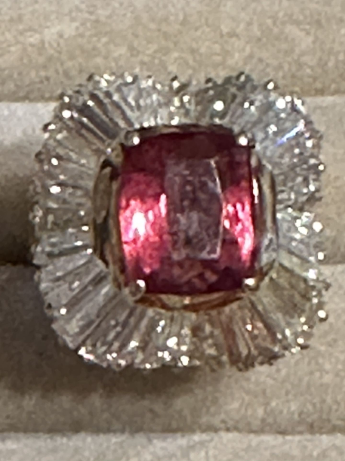 Diamond And Pink Tourmaline Cocktail Ring