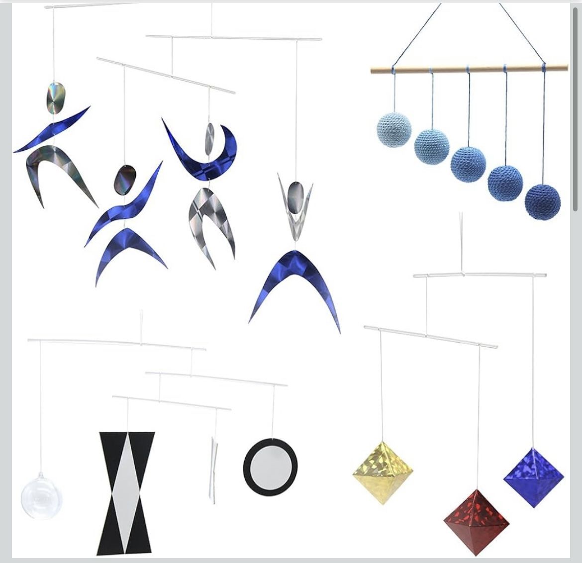 Montessori Mobiles For Baby - 4 Mobiles + Adjustable Stand