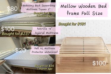 Bed Frame, Mattress, Mattress Topper