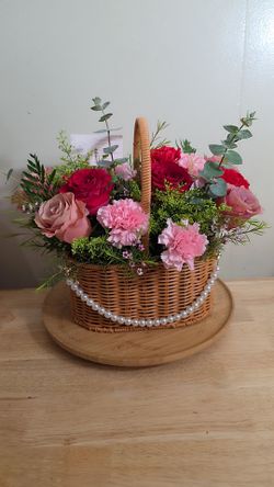 Basket With Mixed Flowers