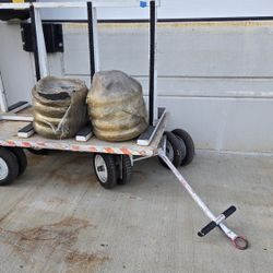 Glass utility cart.