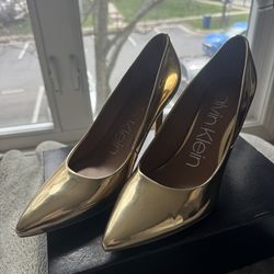 Calvin Klein Gold Heels
