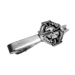Celtic Skull Cross Biker Tie Bar Clip