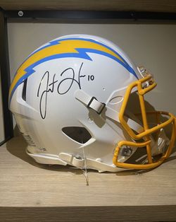 Authentic Justin Herbert Full Size Autographed Chargers Speed Helmet From Fanatics 
