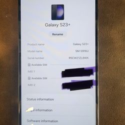 Samsung Galaxy S23+ — 256GB — Unlocked — Excellent Condition