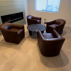 4 Quinton Swivel Chairs & Maricopa Coffee Table 