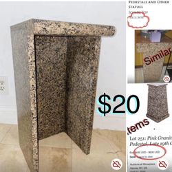 $20 Granite pedestal stand /Side Table outdoors/indoors great for plants 🪴in great condition
