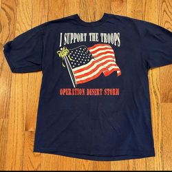 Operation Desert Storm T-Shirt XL Support Troops USA Military Army Vintage 90s