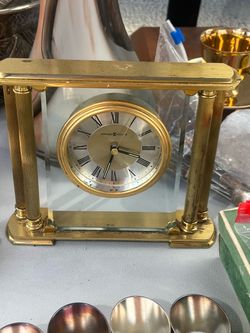 Vintage brass desk clock