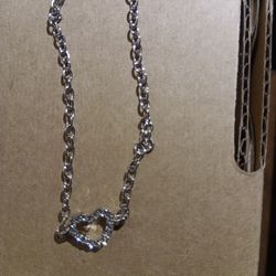 Adjustable Sterling Silver Bracelet With Heart Pendant 