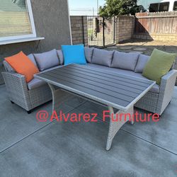 Patio Furniture, Outdoor Sectional With Table