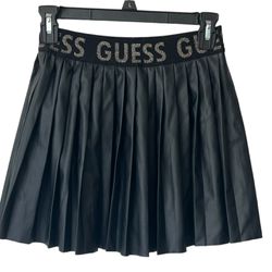 Guess Girls Cheer Skirt With Shorts Lining Size 12 Pleated Black