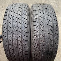 2) 265/75/16 Cooper Adventurer HT Tires  Standard Load  Tread measures 6/32  DOT 3316  $150 for Both  I carry other sizes as well