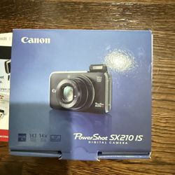 Canon PowerShot SX210 IS Digital Camera + Original Box & Accessories