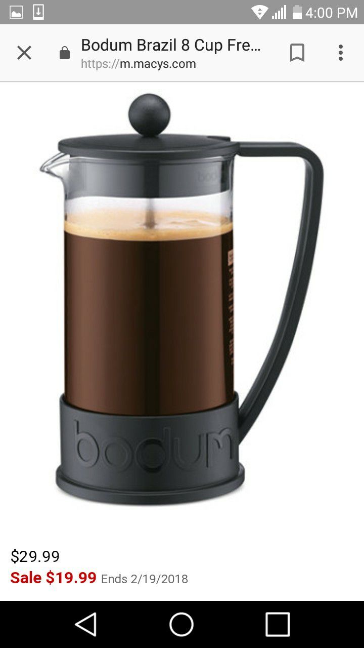 Bodum french press coffee maker