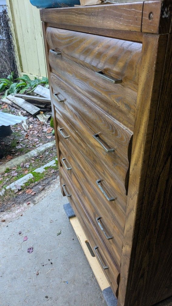 5 Drawer Wooden Dresser (47.5x17x36)