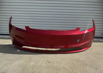 2024 Tesla Model 3 Highland Front Bumper (contact info removed) Stealth Red