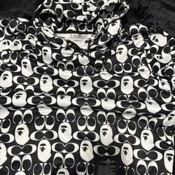 coach x bape pull over hoodie