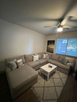 White/beige Sectional