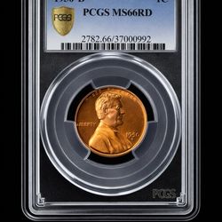1950 D Lincoln Gold Label With A Red coin At High Grade.