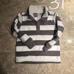 3T Clothing | Boys Fleece Pullover (Gray & White)
