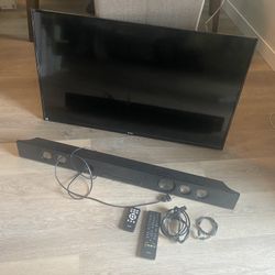 Haier 40” or 42” Tv with soundbar