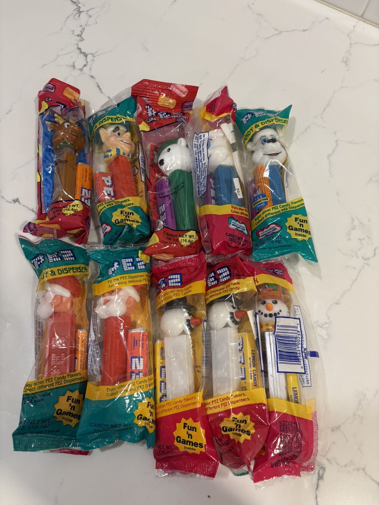 10 Christmas Vintage Pez Dispenser Lot