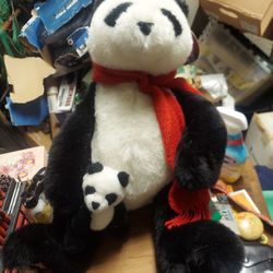 Vintage 2001 Gund Smithsonian Panda Bear And Cub Plush