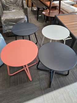 Round Metal Side Tables - Multiple Colors