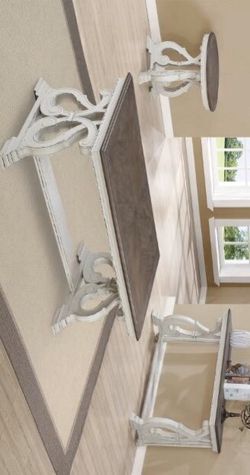 Clementine White/Brown 3-Piece Coffee Table Set (1xCoffee 2xEnd)