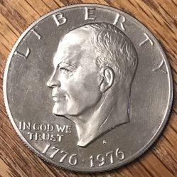 Eisenhower Bicentennial Dollar.  Copper Clad proof