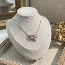 Valentine’s Day Silver Jewelry, Necklace Heart Shaped. Ring, Earrings 