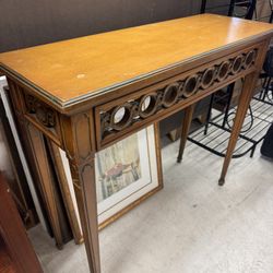 Vintage wooden console table - 40” x 14” x 35”
