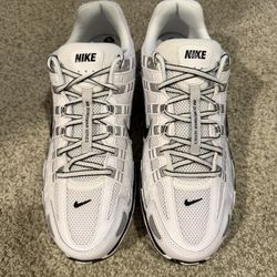 Nike P-6000 White Metallic Silver Black CD6404-107 Mens Size 12 Brand New