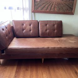 Sturdy Brown Leather Couch