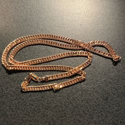 Slashed Price- Ladies 6mm x24” Rose Gold Cuban Link Chain