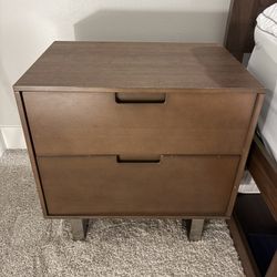 Modern Wood Nightstands – Set of 2 