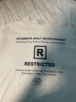 vetements adult entertainment shirt