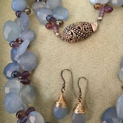 Necklace and Earrings moonstone
