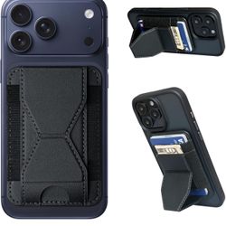 New Magnetic Wallet for iPhone, Slim Mag-Safe Wallet with Grip Stand Adjustable Magnetic Card Holder for iPhone 17/16/15/14/13/12 Series, Leather Mag 