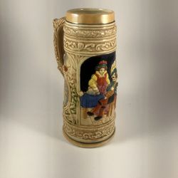 Vintage German-Style Beer Stein Made in Japan - Collectible Mug with Tavern Scenes