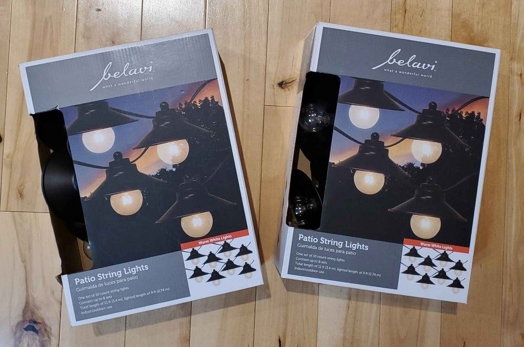 NEW Belavi Patio String Lights Lot (2 boxes & 22 ft total)