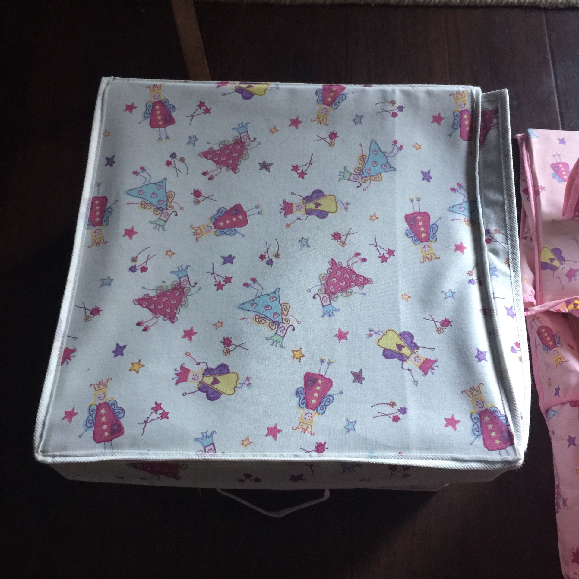 Baby Girl Closet Organizers set 2 Pink White Fairies 15x15x10” Box 48” 6 Shelf by Laura Ashley fairy canvas